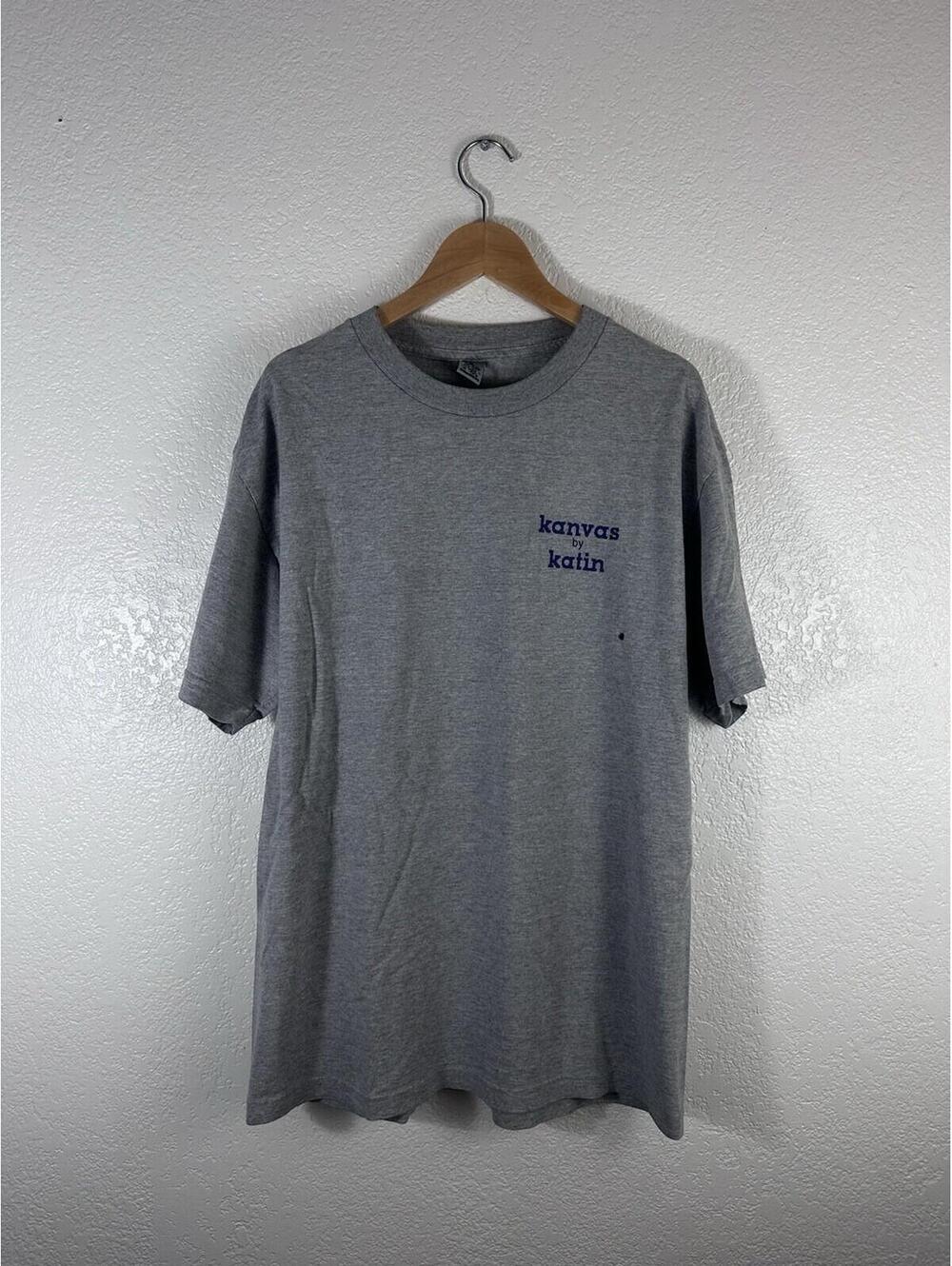 Kanvas by Katin Graphic T-Shirt Custom Surf Trunks Surfside Calif Gray Size L